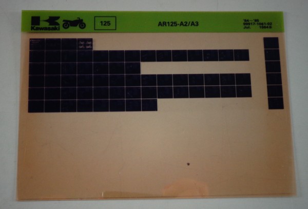 Microfich Ersatzteilkatalog Kawasaki AR 125 - A2 / A3 Model 1984-85 Stand 07/84