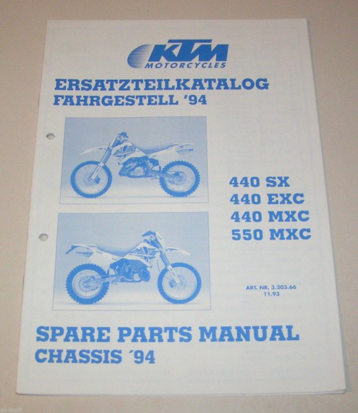 Teilekatalog Fahrgestell KTM 440 / 550 - Modelljahr 1994