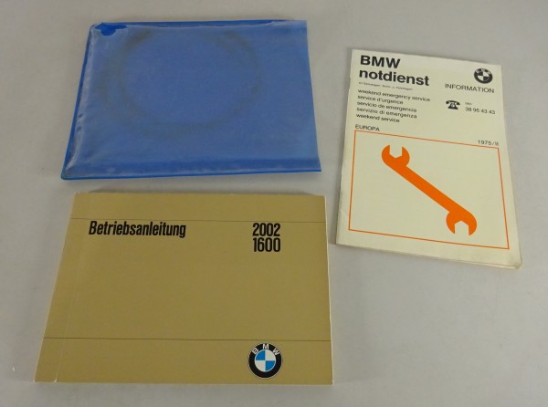 Bordmappe mit Betriebsanleitung BMW 2002 / 1600 Stand 1968