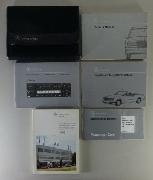 Bordmappe + Betriebsanleitung Mercedes W124 / A124 Cabriolet 300 CE Stand 7/1992