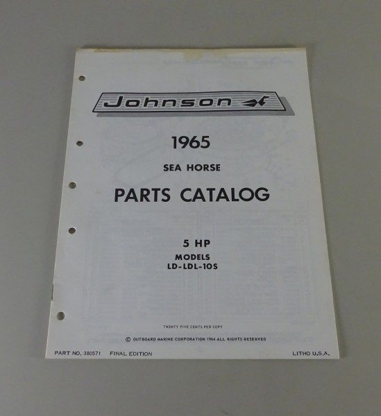 Teilekatalog OMC Johnson Outboards / Außenborder 5 PS Models Stand 1965