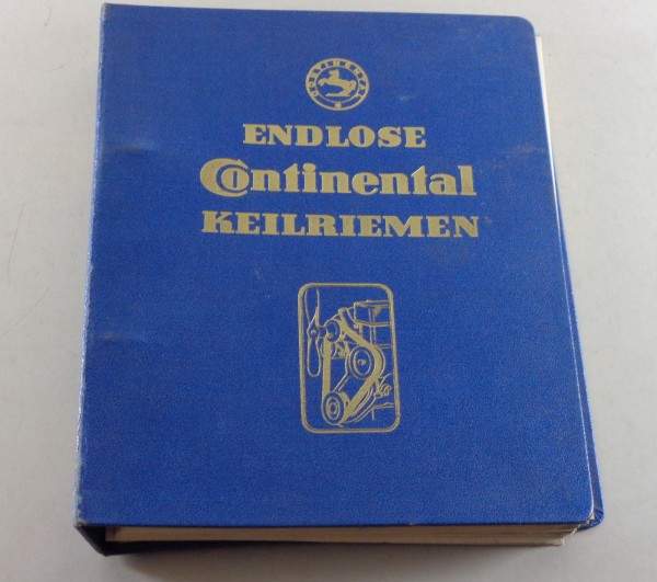 Teilekatalog Verzeichnis Continental Keilriemen für Kraftfahrzeugmotoren v. 1955
