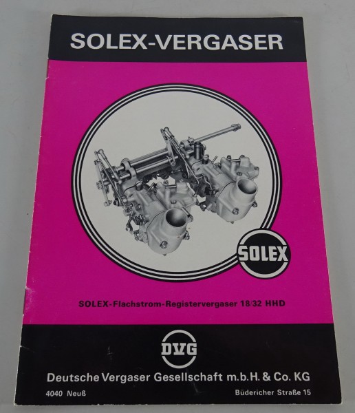 Handbuch Solex Flachstrom-Registervergaser 18/32 HHD Stand 09/1968