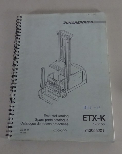 Teilekatalog / Parts Catalog Jungheinrich Elektrogabelstapler ETX-K Stand 07/98
