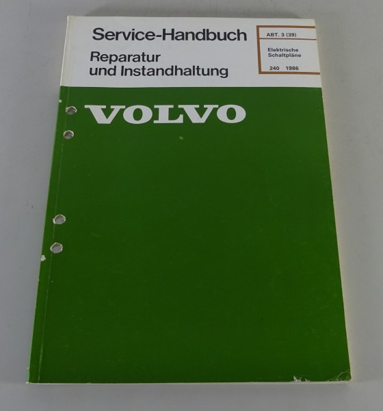 Werkstatthandbuch Elektrik / Elektrische Schaltpläne Volvo 240 ab Baujahr 1986
