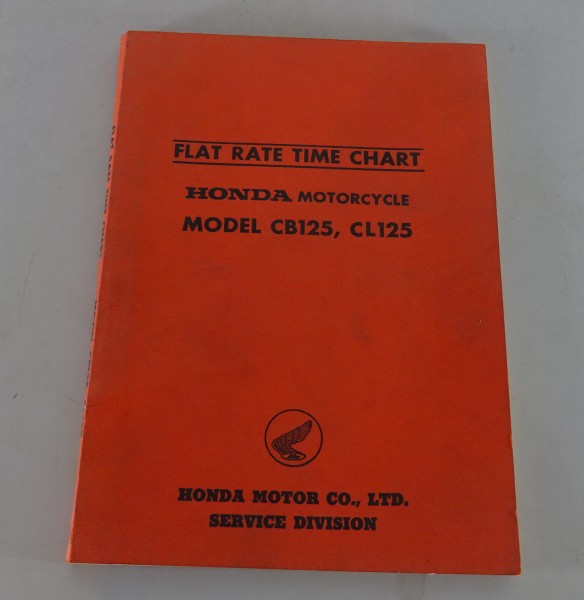 Arbeitsrichtzeiten / Flat Rate Manual Honda CB 125 / CL 125 Stand 07/1967