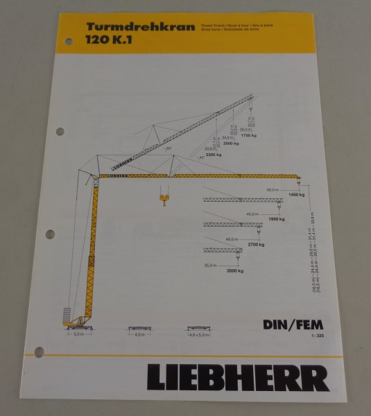 Datenblatt / Technische Beschreibung Liebherr Turmdrehkran 120 K.1 von 04/2005