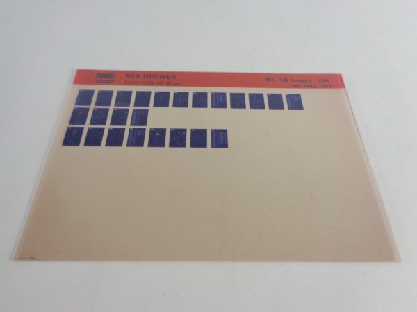 Microfich Teilekatalog Sabo Multipower Rasenmäher Breite 40 & 46 cm von 04/1994