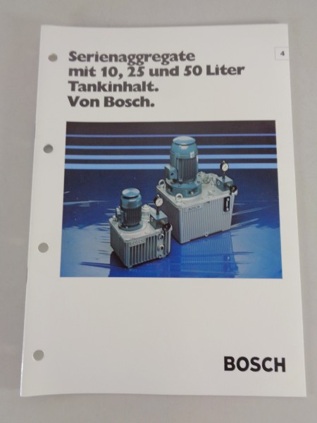 Prospekt / Technische Info Bosch Serienaggregate mit 10, 25, 50 Liter von 1979