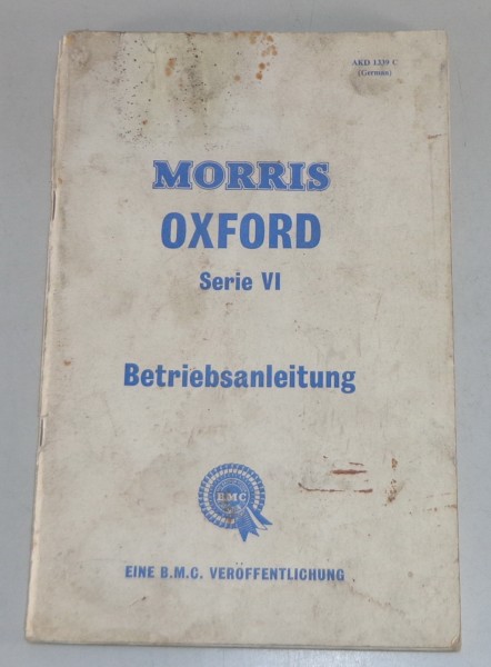 Betriebsanleitung Morris Oxford Serie VI