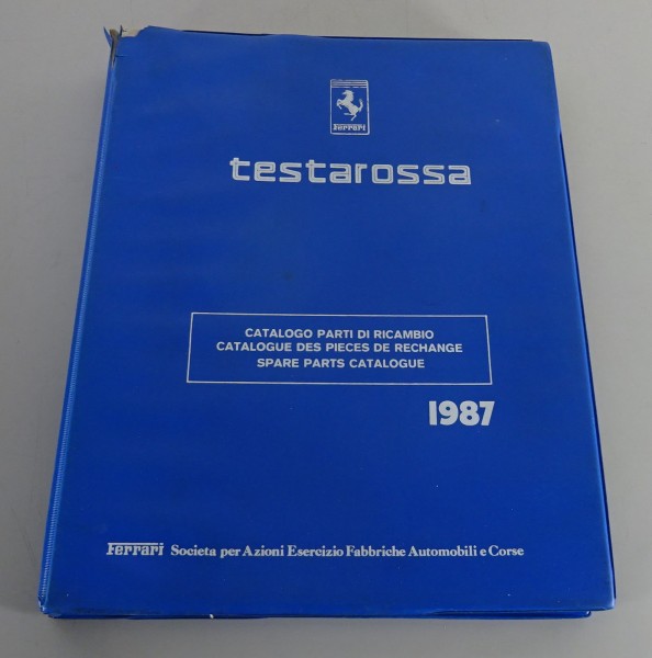 Teilekatalog / Spare Parts List Ferrari Testarossa Baujahr 1984-1991 Stand 1987