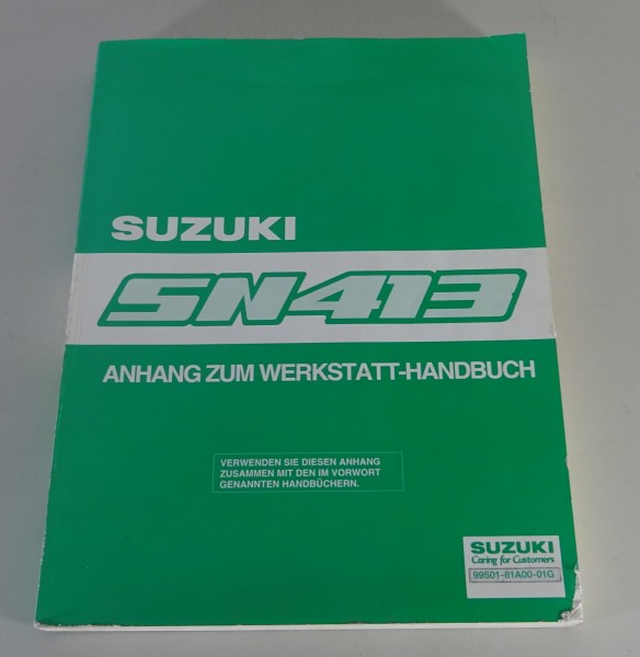 Werkstatthandbuch Nachtrag Suzuki Jimny Geländewagen SN 413 Stand 10/2000