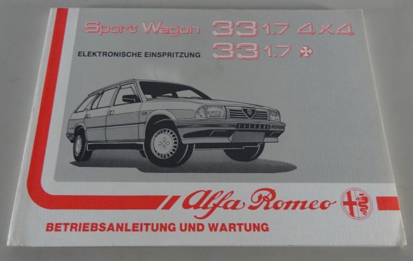 Betriebsanleitung / Handbuch Alfa Romeo 33 Sport Wagon 1.7 & 1.7 4x4 von 05/1988