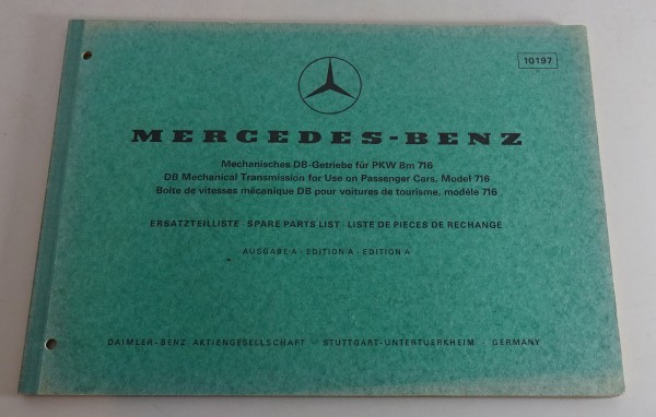 Teilekatalog Mercedes 4-Gang Schaltgetriebe 716 in /8 W114 & R107 Stand 09/1971
