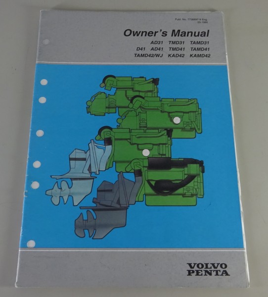 Betriebsanleitung Volvo Penta Bootsmotor AD31 bis KAMD42 Englisch Stand 03/1995