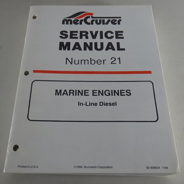 Werkstatthandbuch Mercury MerCruiser Marine Motoren In-Line Diesel Stand 1994