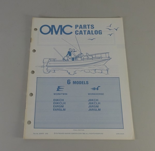 Teilekatalog OMC Johnson / Evinrude 6 PS Models von 1982