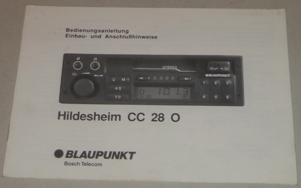 Betriebsanleitung Blaupunkt Autoradio Hildesheim CC 28 O Stand 11/1992