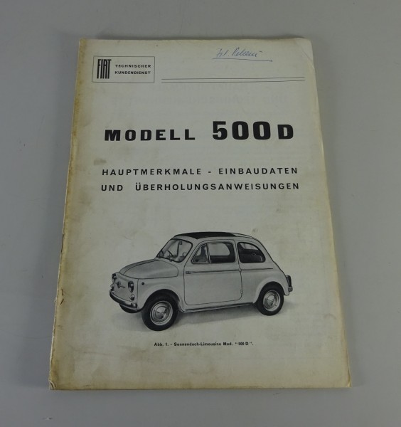 Werkstatthandbuch / Reparaturanleitung Fiat 500 D Stand 11/1960