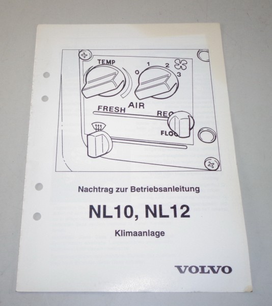 Betriebsanleitung Volvo LKW NL 10 / NL 12 Klimaanlage von 10/1991