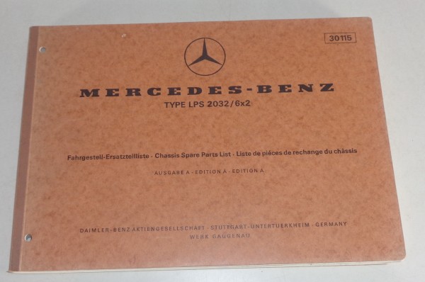 Teilekatalog Mercedes Benz LKW LPS 2032 / 6x2 Fahrgestell Typ 636 von 11/1970