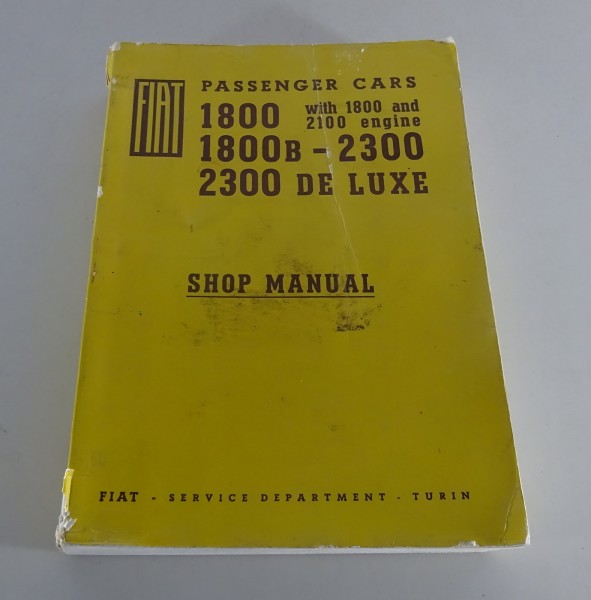 Workshop manual / repair manual Fiat 1800 / 1800 B / 2300 incl. De Luxe '1968