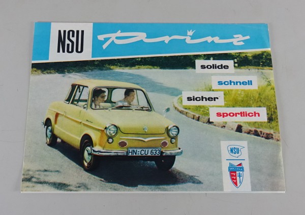 Prospekt / Broschüre NSU Prinz II + 30 Stand ca. 1958/59