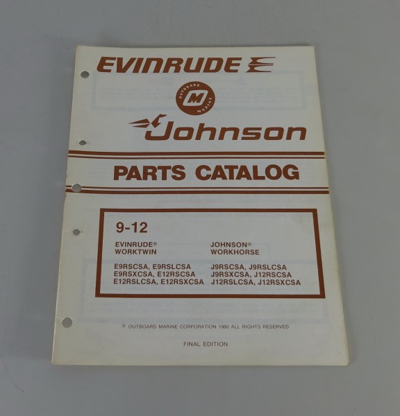 Teilekatalog OMC Johnson / Evinrude 9 / 12 PS Models Stand 1980