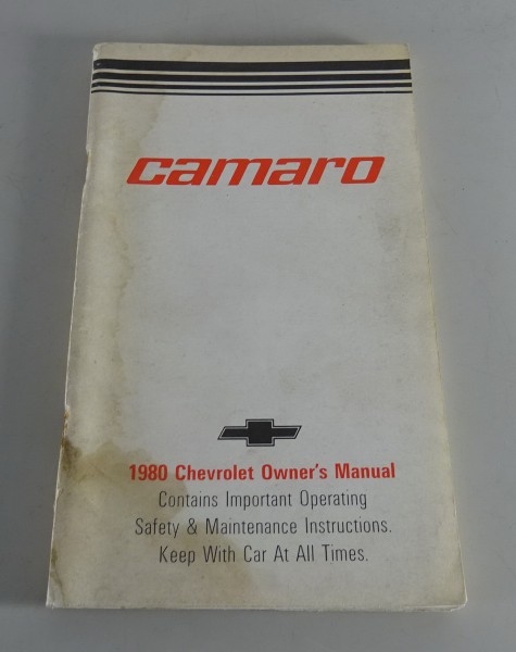 Owner´s Manual / Handbook Chevrolet Camaro Stand 1980