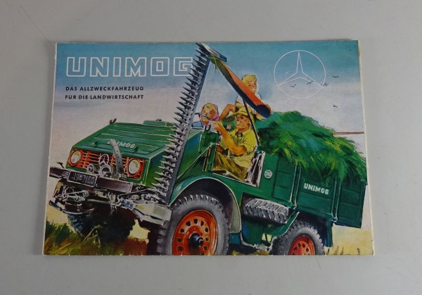 Faltprospekt / Broschüre Mercedes-Benz Unimog 401 Stand 12/1955