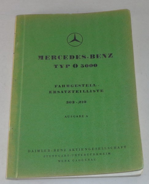 Teilekatalog Mercedes Benz Bus Langhauber O 5000 303.210 Ausgabe A