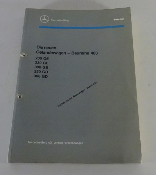 Werkstatthandbuch Mercedes G-Modell W 463 230 GE 300 GE 250 GD 300 GD von 8/1991
