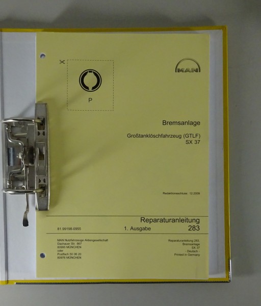 Werkstatthandbuch MAN Bremsanlage Großtanklöschfahrzeug GTLF SX 37 Stand 12/2009