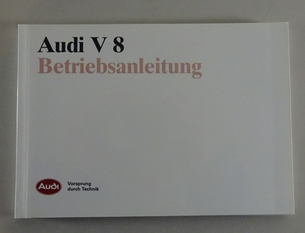 Betriebsanleitung / Handbuch Audi V8 Typ D11 Quattro 3,6 liter von 02/1989