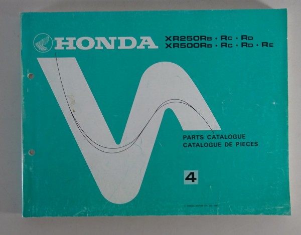 Teilekatalog / Parts List Honda XR 250 / 500 R Stand 1983