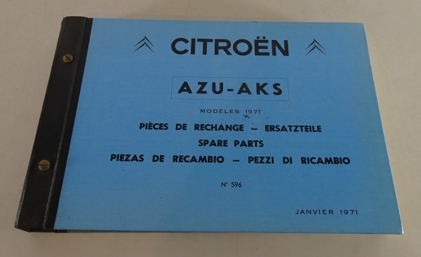 Teilekatalog / Ersatzteilkatalog Citroen 2CV AZU AKS Kastenente Model 1971