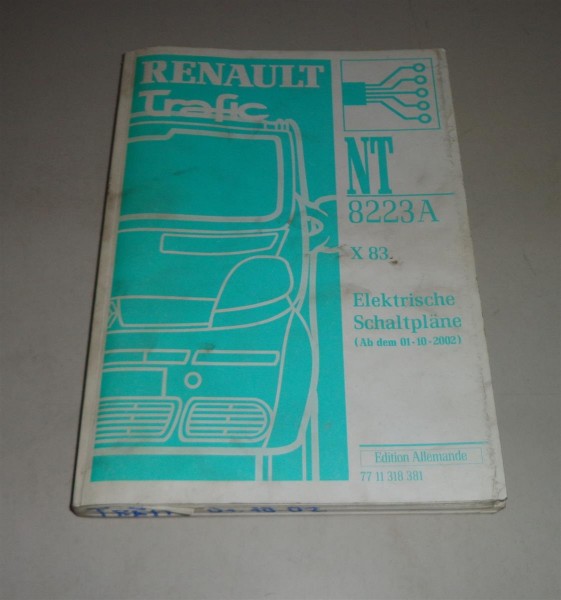 Werkstatthandbuch Elektrik / Elektrische Schaltpläne Renault Trafic - 10/2002