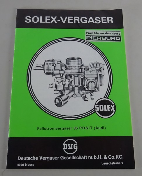 Handbuch Solex Fallstromvergaser 35 PDSIT (Audi) von 06/1979