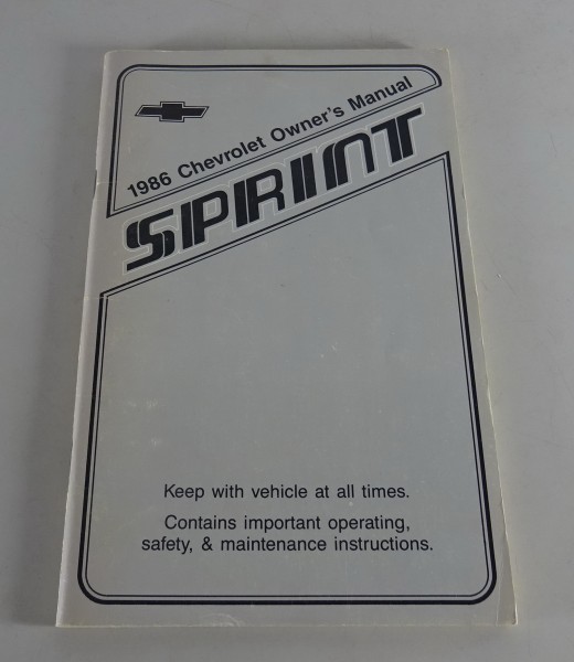 Owner´s Manual / Handbook Chevrolet Sprint Stand 1986