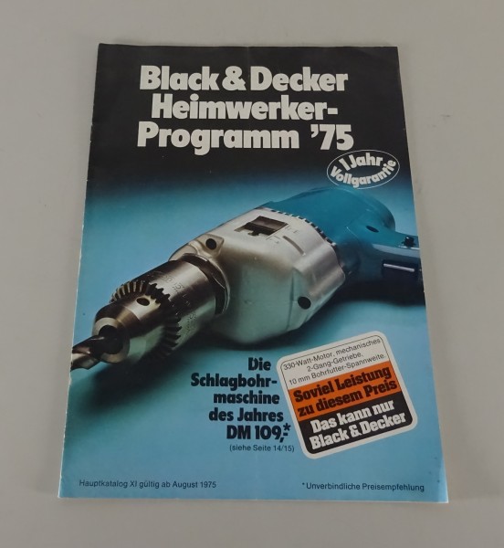 Prospekt / Broschüre Black & Decker Heimwerker-Programm '75