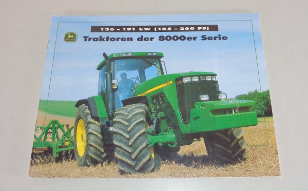 Prospekt / Broschüre John Deere Traktoren der 8000er Serie 136-191 kW v.09/1997