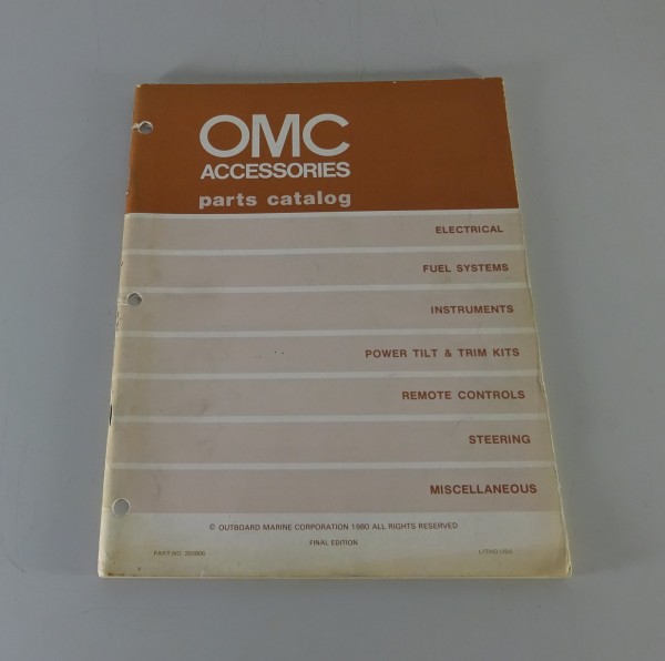 Zubehör-Katalog / Teilekatalog OMC Accessories Stand 1980