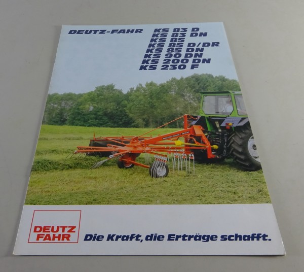 Prospekt / Broschüre Deutz-Fahr Kreiselschwader KS 83 D - KS 230 F Stand 09/1982