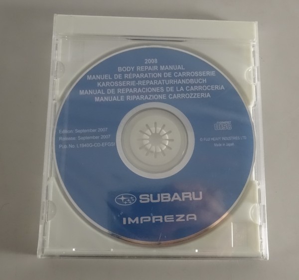 Werkstatthandbuch auf CD Karosseriereparatur Subaru Impreza - Modelljahr 2008