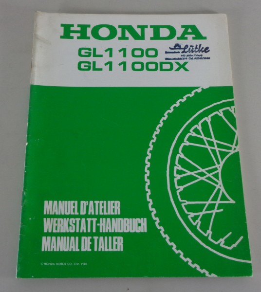 Werkstatthandbuch Ergänzung Manual Supplement 81' Honda GL 1100 / DX / Goldwing