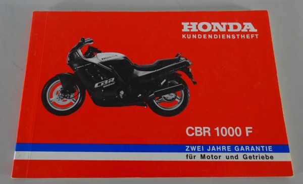 Scheckheft / Kundendienstheft Honda CBR 1000 F Stand 1987