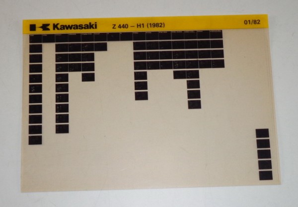 Microfich Ersatzteilkatalog Kawasaki Z 440 H1 Model 1982 Stand 01/82