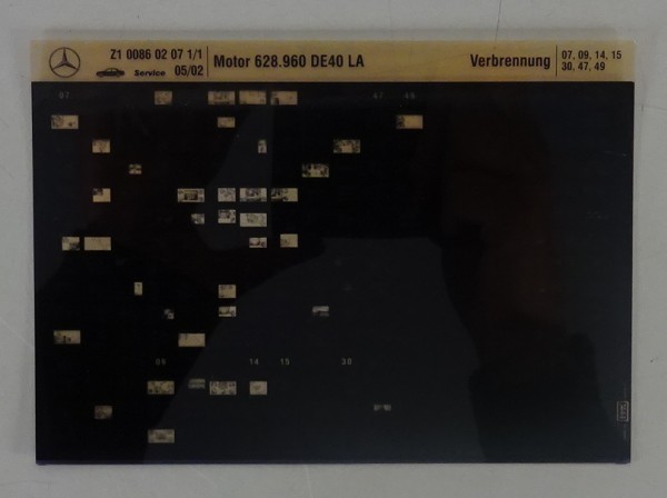 Microfich Teilekatalog Mercedes-Benz OM 628.960 DE40 LA Verbrennung 05/2002