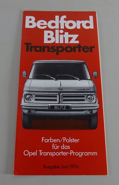Farben / Polster Opel Bedford Blitz Transporter Stand 06/1976