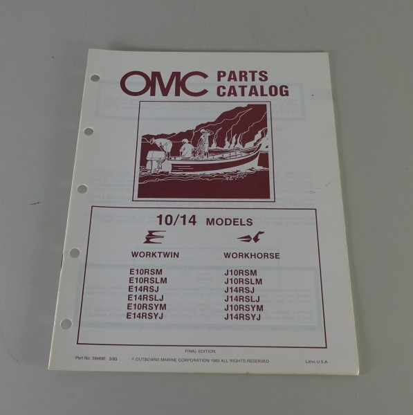 Teilekatalog OMC Evinrude / Johnson Outboards 10 / 14 PS Models Stand 03/1983